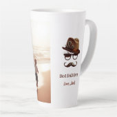 Beste vader ooit - gepersonaliseerde Vaderdag Gift Latte Mok (Rechterhoek)