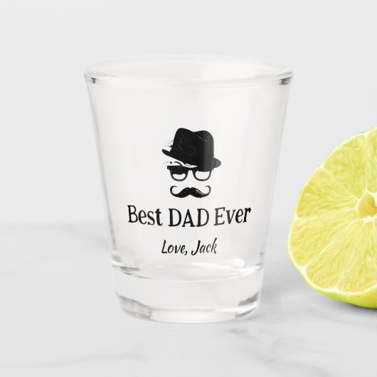 Beste vader ooit - gepersonaliseerde Vaderdag Gift Shot Glas (Voorkant)