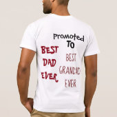 Beste vader ooit gepromoot naar beste gegrootte ko t-shirt (Achterkant)
