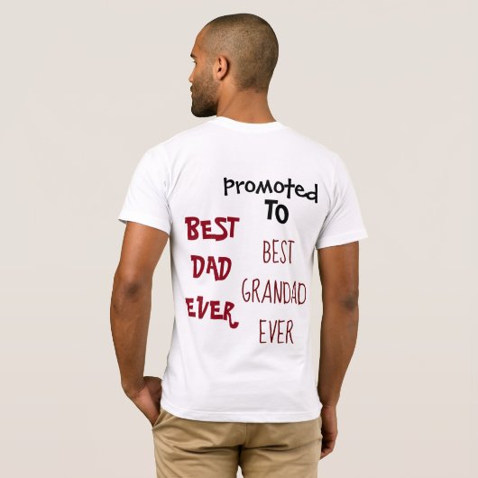 Beste vader ooit gepromoot naar beste gegrootte ko t-shirt (Achterkant volledig)