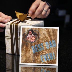 Beste vader ooit geschilderd op hout - fotokaart feestdagenkaart