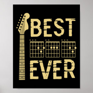 beste vader ooit gitaar akkoord gitarist Dad F Poster