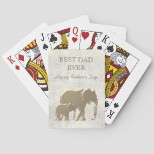 Beste vader ooit, Gold Elephants Happy Vaderdag Pokerkaarten