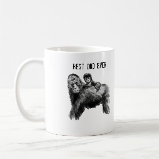 Beste vader ooit gorilla met baby koffiemok (Links)