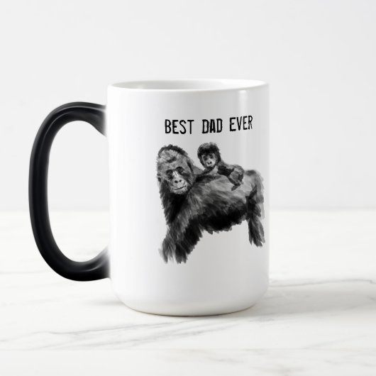 Beste vader ooit gorilla met baby magische mok (Links)
