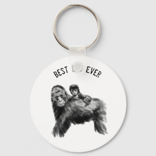 Beste vader ooit gorilla met baby sleutelhanger