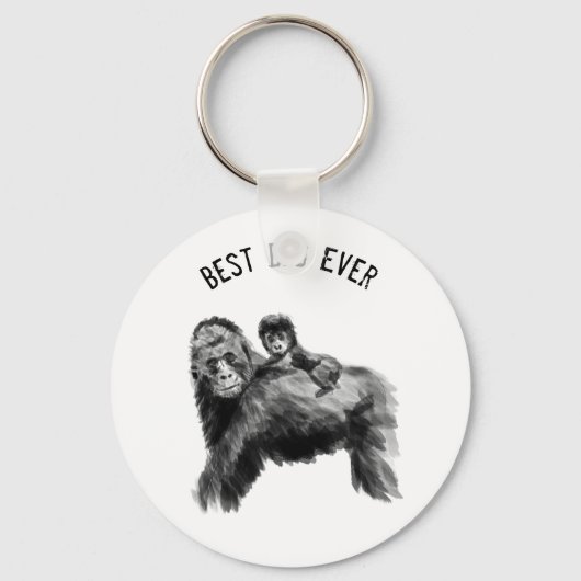 Beste vader ooit gorilla met baby sleutelhanger (Voorkant)