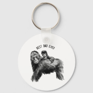 Beste vader ooit gorilla met baby sleutelhanger