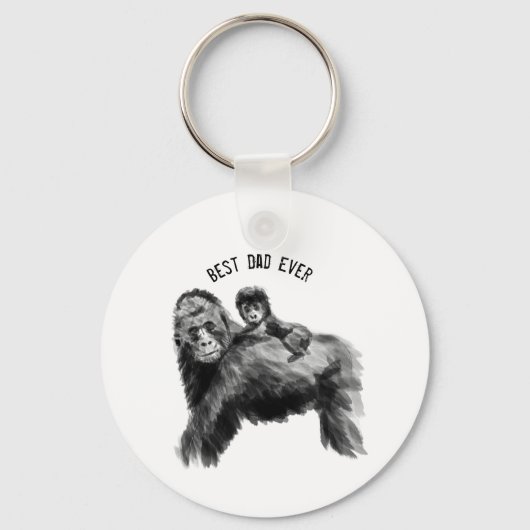Beste vader ooit gorilla met baby sleutelhanger (Voorkant)