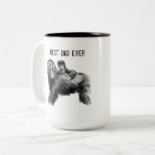 Beste vader ooit gorilla met baby tweekleurige koffiemok (Voorkant links)