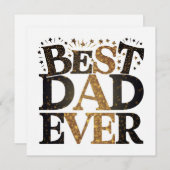 Beste Vader Ooit Goud zwarte typografie Vaderdag Feestdagenkaart (Voorkant / Achterkant)