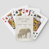 Beste vader ooit, gouden olifanten Happy Vaderdag Pokerkaarten (Achterkant)