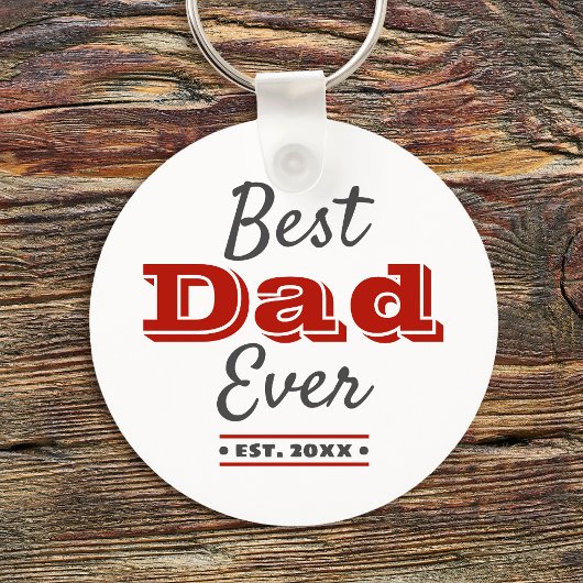 Beste vader ooit Grafisch Bold Modern Red Typograf Sleutelhanger