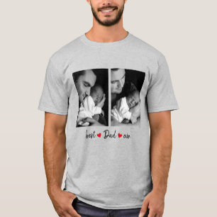 Beste vader ooit grijs 2 Foto aangepast T-shirt