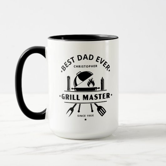 Beste vader ooit Grill Master | Aangepaste naam Mok (Links)