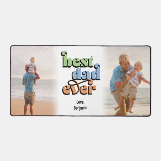 Beste vader ooit Groovy tekst 2 foto's Bureaumat (Voorkant)
