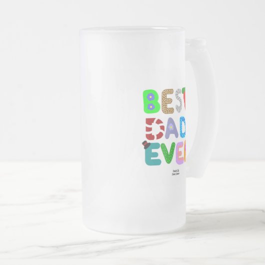 Beste vader ooit Grote Frosted Glass Mok (Voorkant rechts)