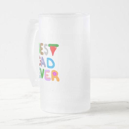 Beste vader ooit Grote Frosted Glass Mok (Voorkant links)