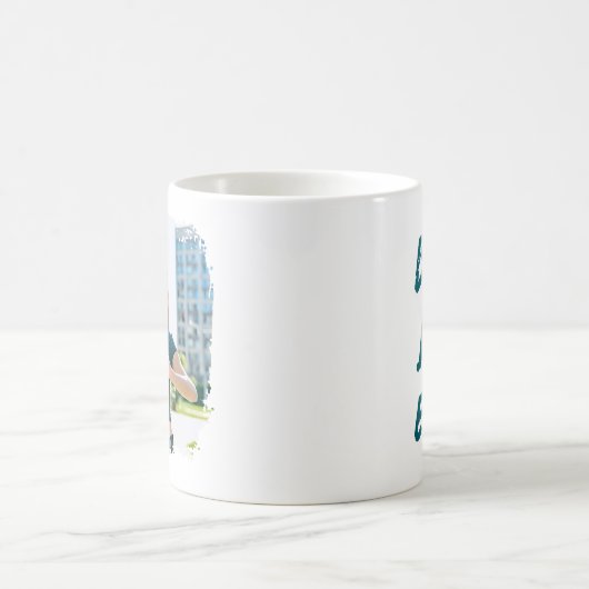 Beste vader ooit grunge border foto koffiemok (Center)