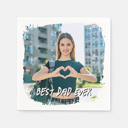 Beste vader ooit grunge border foto servet (Voorkant)