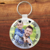 Beste vader ooit Happy Fathers Day Foto gepersonal Sleutelhanger (Voorkant)