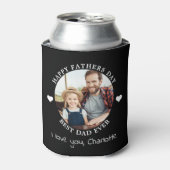 Beste vader ooit Happy Vaderdag, Aangepast 2 Foto Blikjeskoeler (Blikje Voorkant)