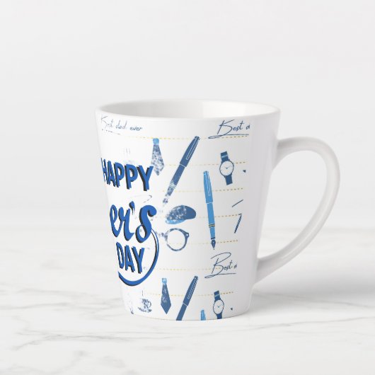 Beste vader ooit, Happy Vaderdag Latte Mok (Rechts)