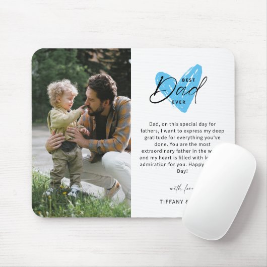 Beste vader ooit Happy Vaderdag Photo Keepslag Muismat (Met muis)