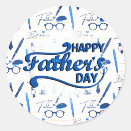 Beste vader ooit, Happy Vaderdag Ronde Sticker