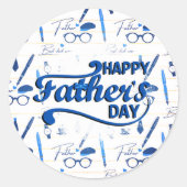 Beste vader ooit, Happy Vaderdag Ronde Sticker (Voorkant)