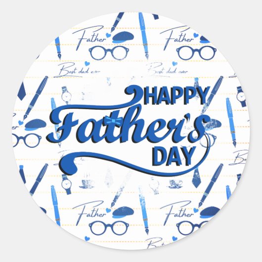 Beste vader ooit, Happy Vaderdag Ronde Sticker (Voorkant)