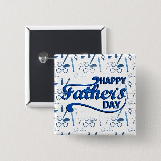 Beste vader ooit, Happy Vaderdag Vierkante Button 5,1 Cm (Voorkant /achterkant)