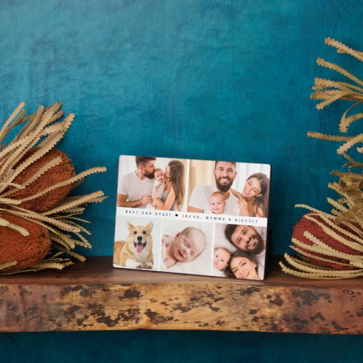 Beste vader ooit hart aangepaste foto collage fotoplaat (Zijkant)