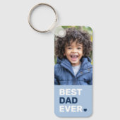 Beste vader ooit hart blauwe vaders dag 2 foto's sleutelhanger (Voorkant)