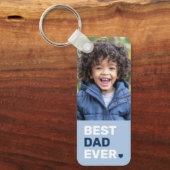 Beste vader ooit hart blauwe vaders dag 2 foto's sleutelhanger (Voorkant)