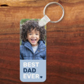 Beste vader ooit hart blauwe vaders dag 2 foto's sleutelhanger (Achterkant)