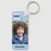Beste vader ooit hart blauwe vaders dag 2 foto's sleutelhanger (Achterkant)
