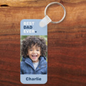 Beste vader ooit hart blauwe vaders dag 2 foto's sleutelhanger (Achterkant)
