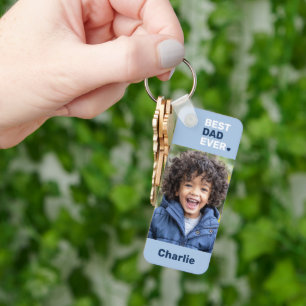 Beste vader ooit hart blauwe vaders dag 2 foto's sleutelhanger