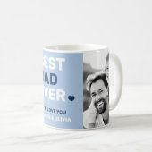 Beste vader ooit hart blauwe vaders dag foto koffiemok (Voorkant rechts)