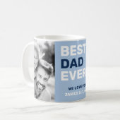 Beste vader ooit hart blauwe vaders dag foto koffiemok (Voorkant links)