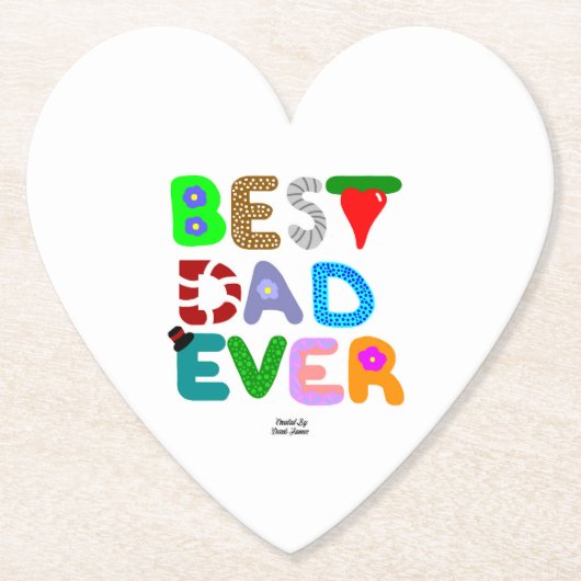 Beste Vader Ooit Hart Papier Onderzetter (Voorkant)