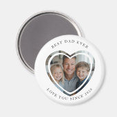 Beste vader Ooit hartvormige Fotomagneet Magneet (Voorkant / Achterkant)