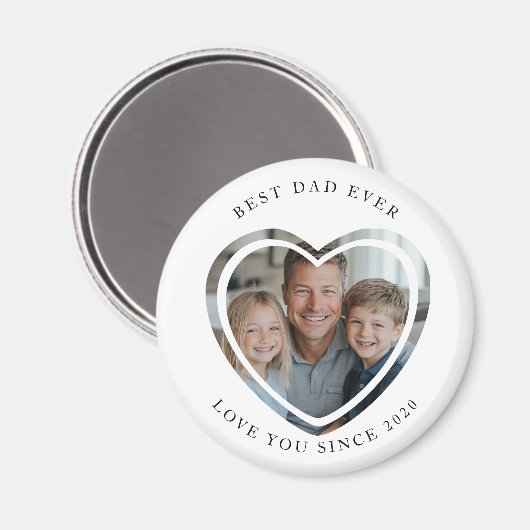 Beste vader Ooit hartvormige Fotomagneet Magneet (Voorkant / Achterkant)