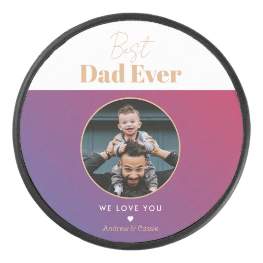 Beste vader ooit hockey puck (Voorkant)