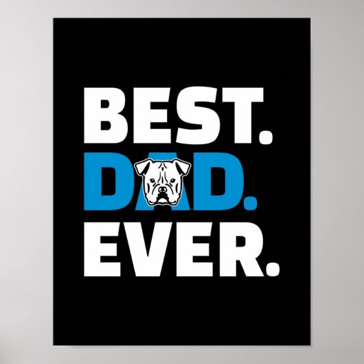 Beste vader ooit | Hondenliefhebber Cadeau Poster (Voorkant)