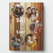 Beste vader ooit houten achtergrond 5 collage foto fotoplaat (voorkant)