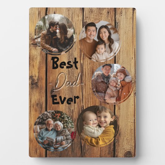 Beste vader ooit houten achtergrond  fotoplaat (voorkant)