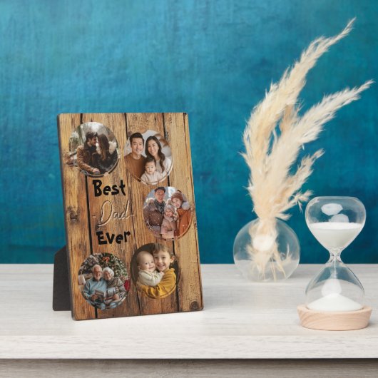 Beste vader ooit houten achtergrond  fotoplaat (Zijkant)