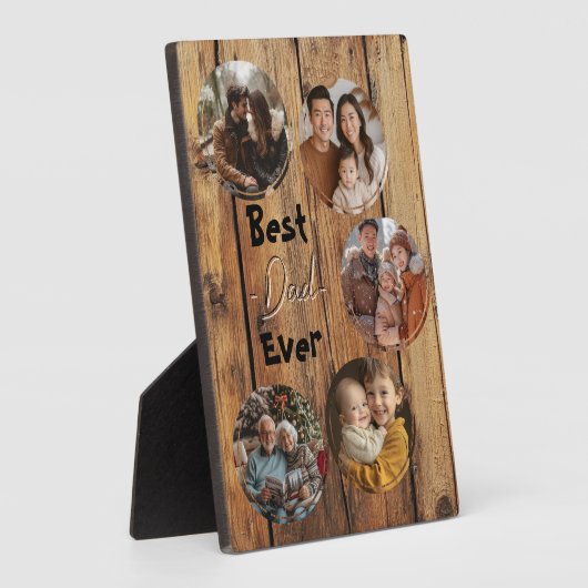 Beste vader ooit houten achtergrond  fotoplaat (Zijkant)